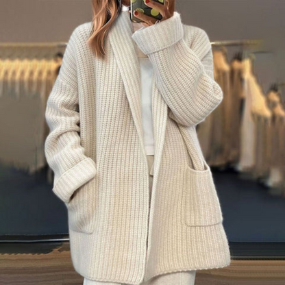 Women's Chunky Knit Open Front Cardigan — Oversized Relaxed Fit 1