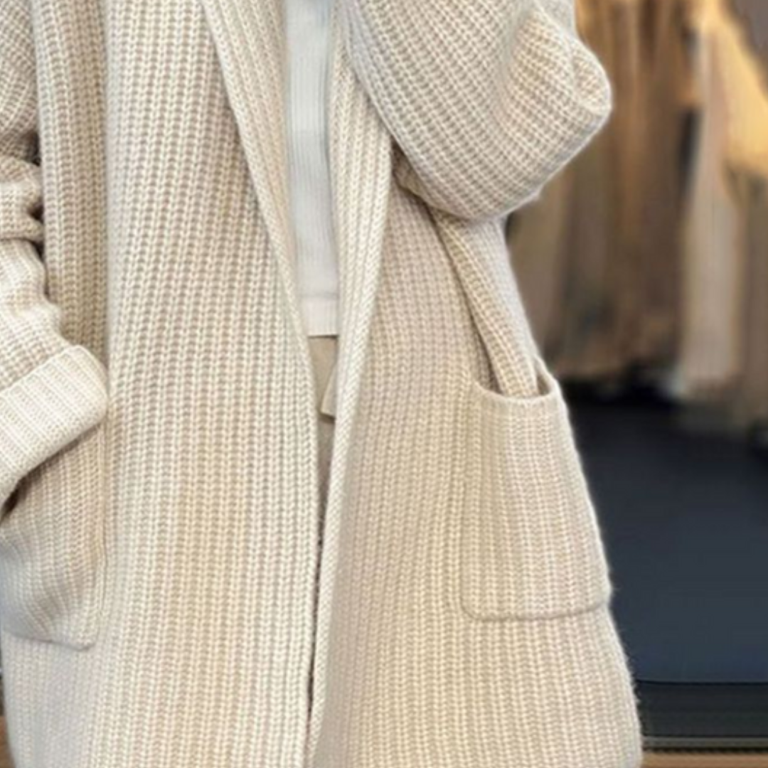 Women's Chunky Knit Open Front Cardigan — Oversized Relaxed Fit 3