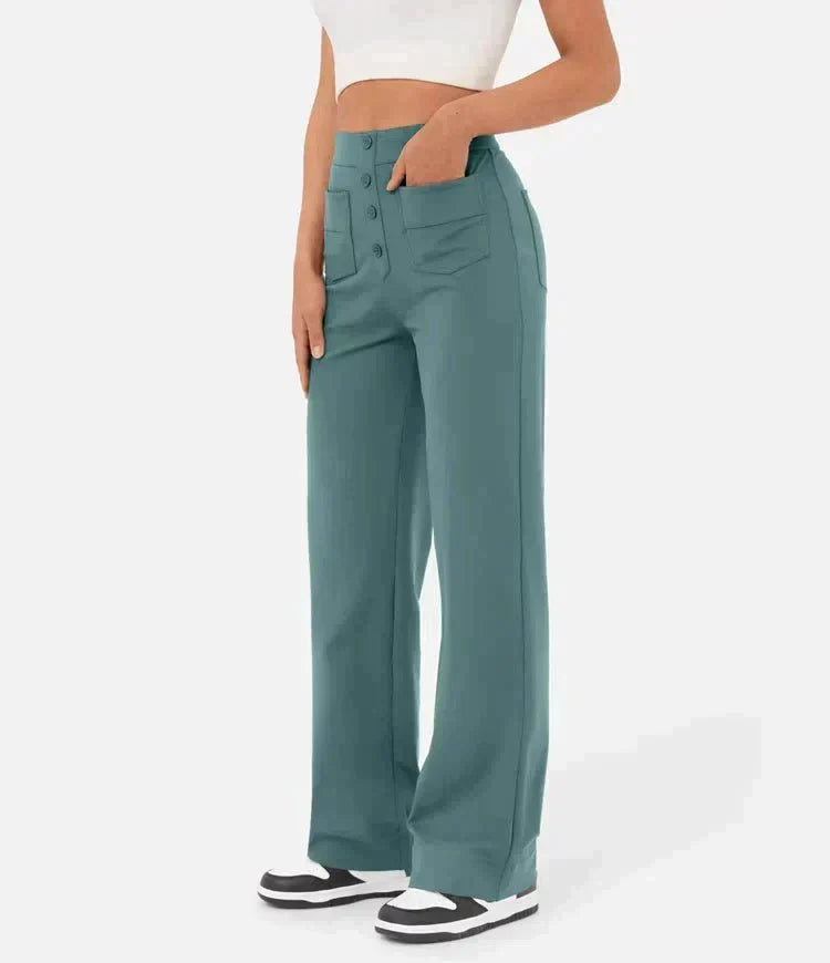 Women's High-Waist Straight-Leg Casual Pants — Stretch Fit 3