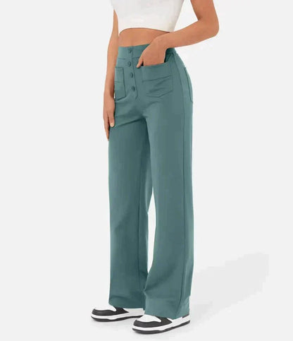 Women's High-Waist Straight-Leg Casual Pants — Stretch Fit 3
