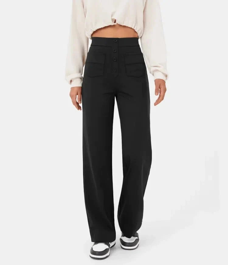 Women's High-Waist Straight-Leg Casual Pants — Stretch Fit 8