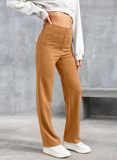Women's High-Waist Straight-Leg Casual Pants — Stretch Fit 15