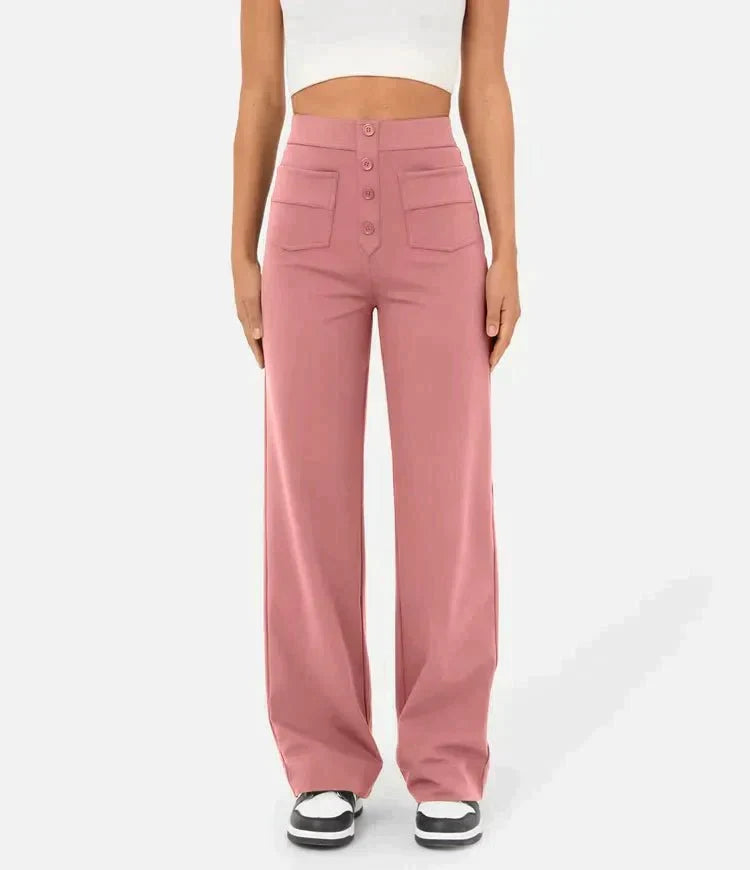 Women's High-Waist Straight-Leg Casual Pants — Stretch Fit 4