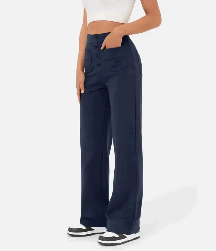 Women's High-Waist Straight-Leg Casual Pants — Stretch Fit 11