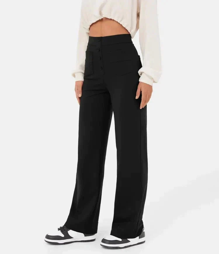 Women's High-Waist Straight-Leg Casual Pants — Stretch Fit 7