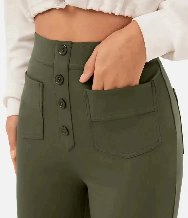Women's High-Waist Straight-Leg Casual Pants — Stretch Fit 9