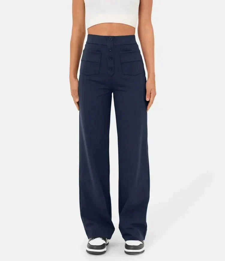 Women's High-Waist Straight-Leg Casual Pants — Stretch Fit 13