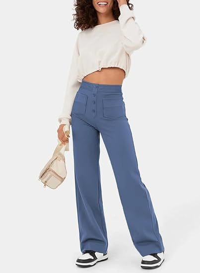 Women's High-Waist Straight-Leg Casual Pants — Stretch Fit 17