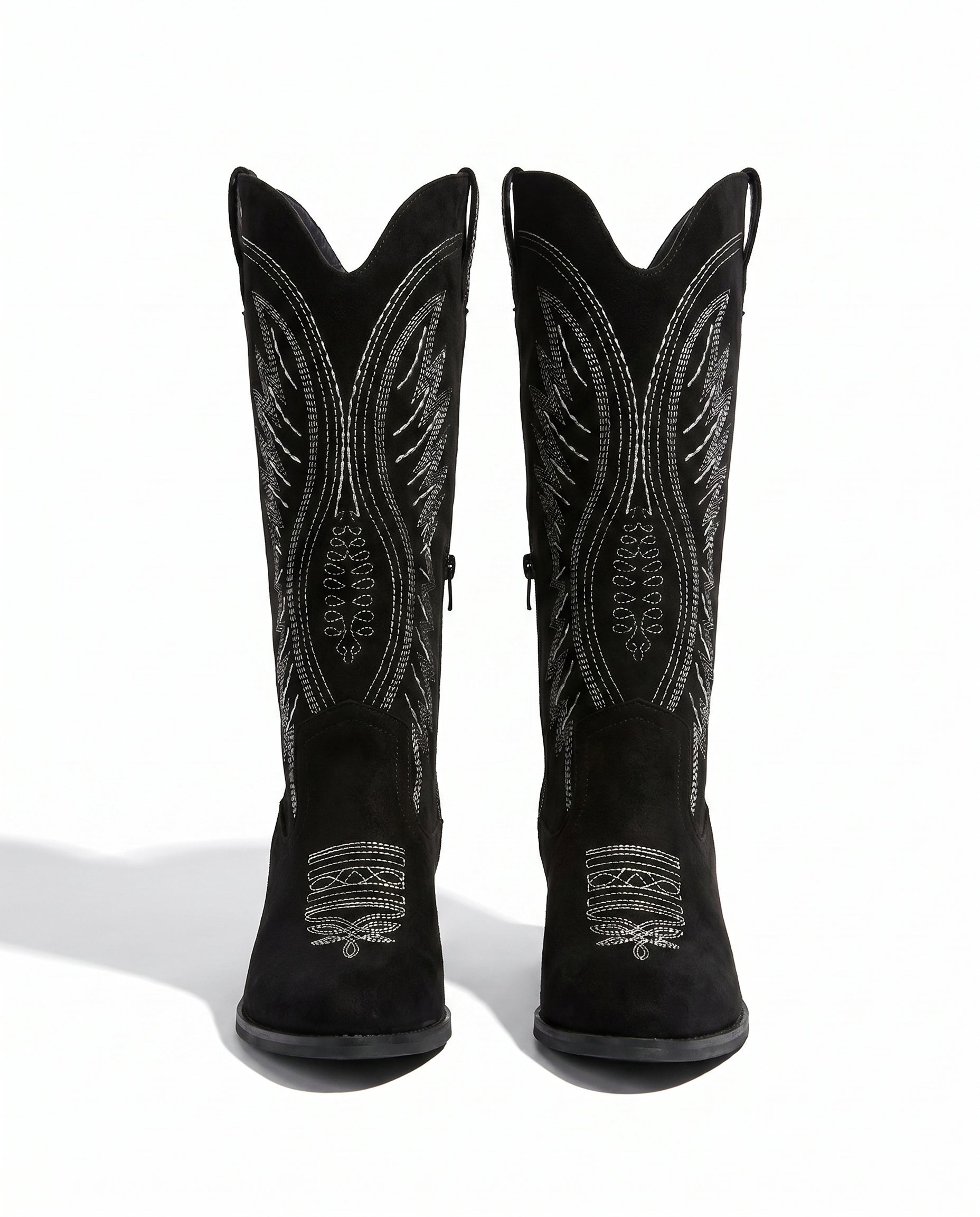 Women's Embroidered Suede Cowboy Boots — Knee-High Western Style 7