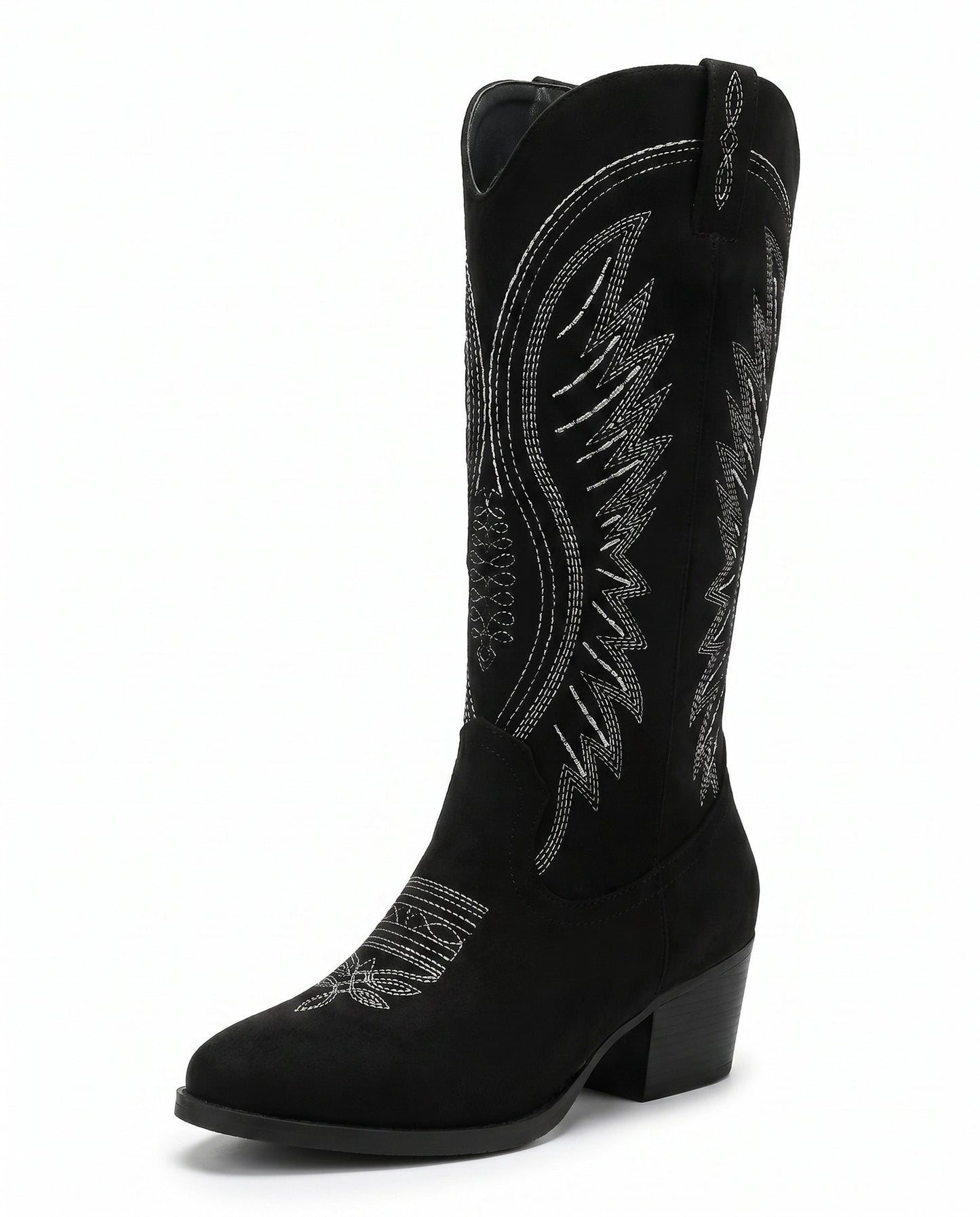 Women's Embroidered Suede Cowboy Boots — Knee-High Western Style 10