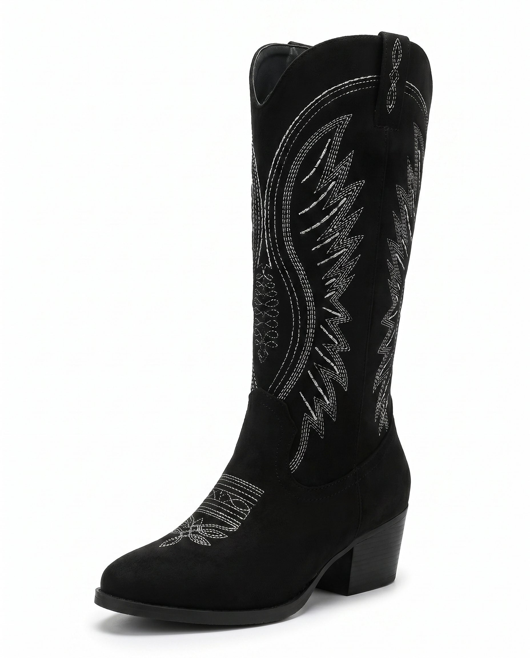 Women's Embroidered Suede Cowboy Boots — Knee-High Western Style 10