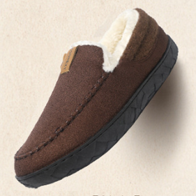 Men's Sheepskin Lined Slippers — Non-Slip Slip-On House Shoe 11