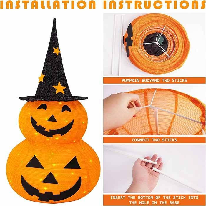 LED Halloween Pumpkin Decoration — 100 Lights & 8 Effects 7