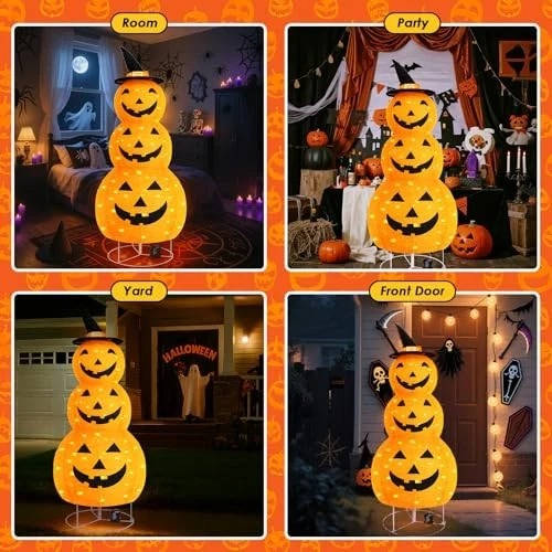 LED Halloween Pumpkin Decoration — 100 Lights & 8 Effects 8