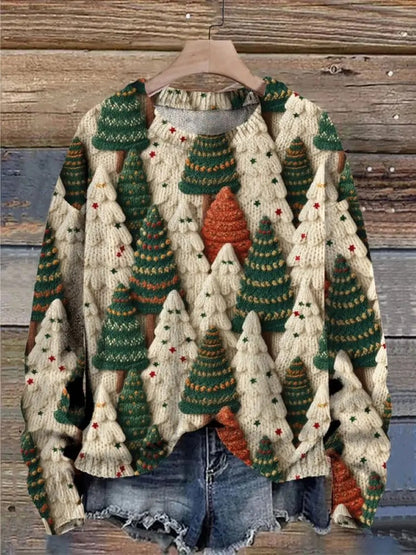 Women's Festive Holiday Knit Sweater — Snowflake Pullover 2