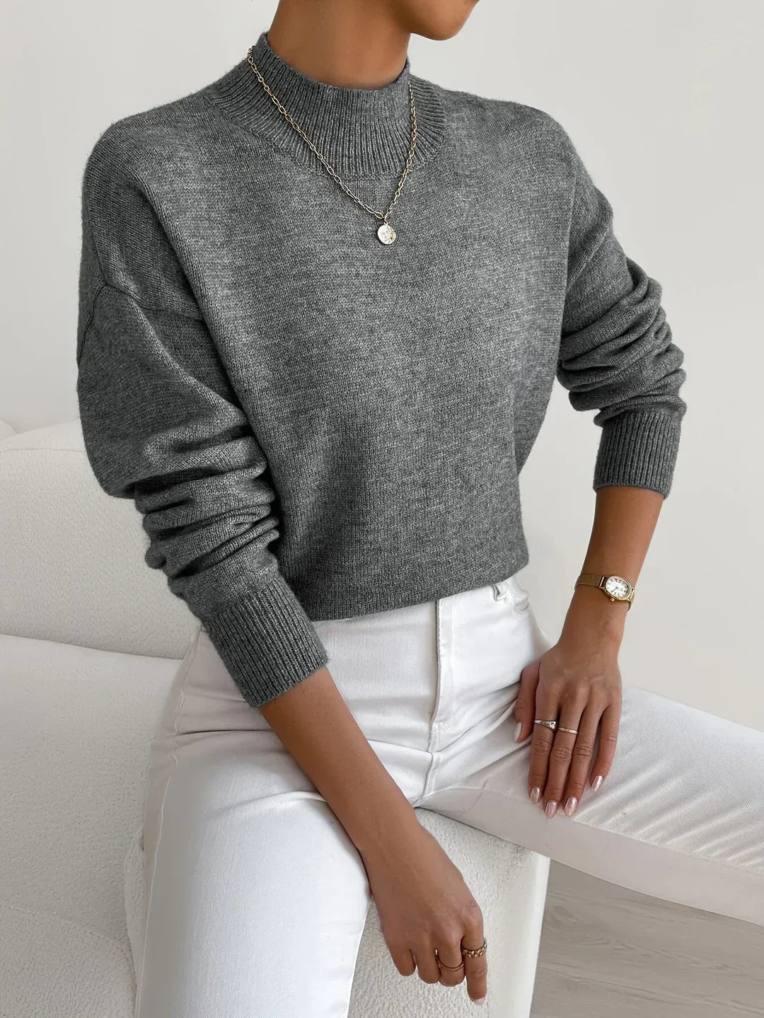 Women's Classic Fitted Turtleneck Sweater — Knit Top 9
