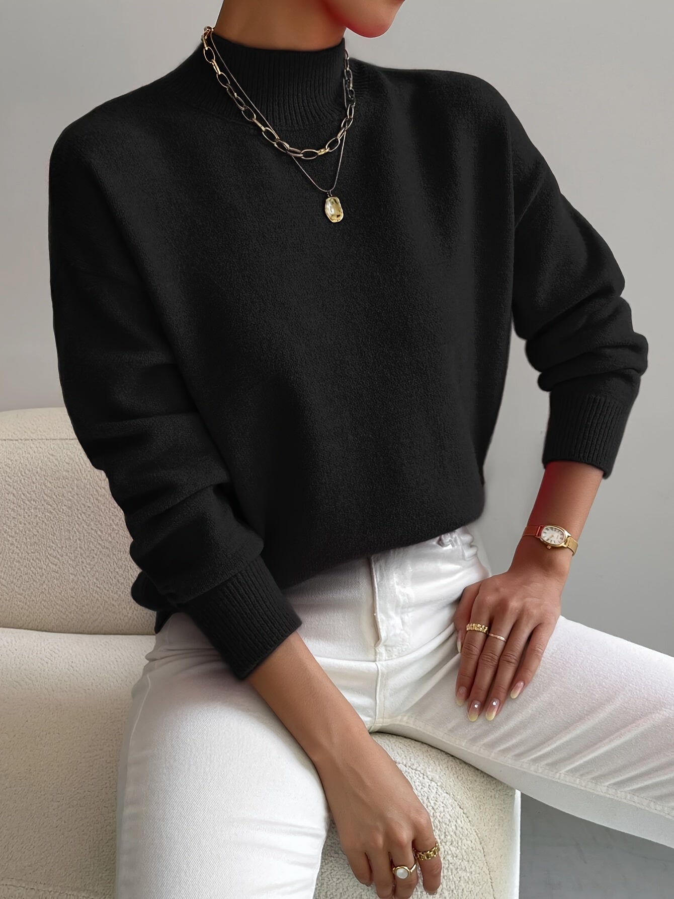 Women's Classic Fitted Turtleneck Sweater — Knit Top 6