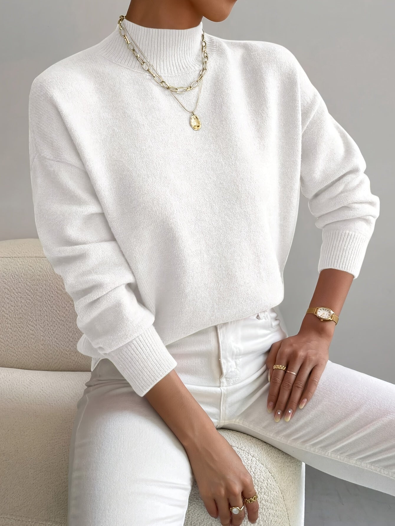 Women's Classic Fitted Turtleneck Sweater — Knit Top 2