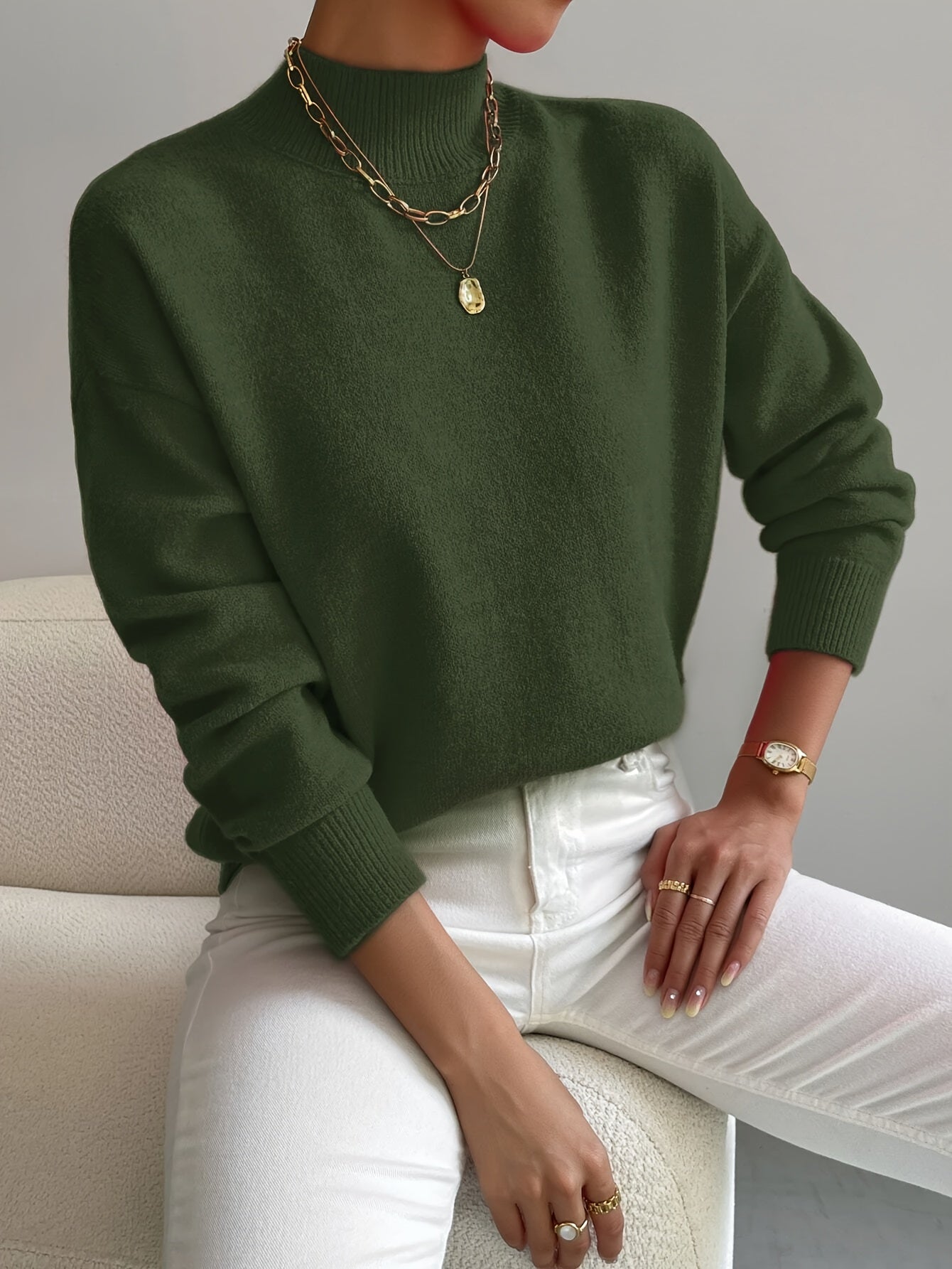 Women's Classic Fitted Turtleneck Sweater — Knit Top 8