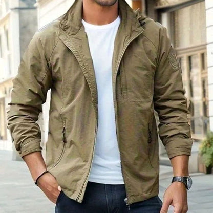 Men's Zip-Up Street Jacket — Stand Collar Urban Style 1