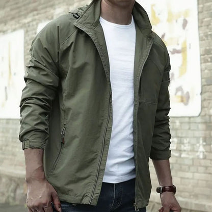 Men's Zip-Up Street Jacket — Stand Collar Urban Style 3
