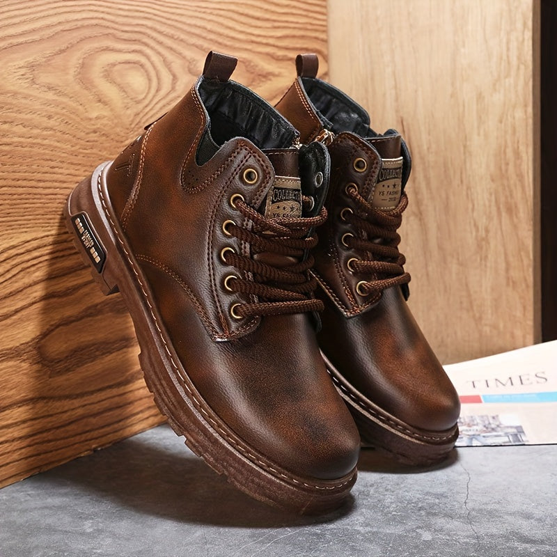 Men's Fleece-Lined High-Top Boots with Lace-Up Front 3