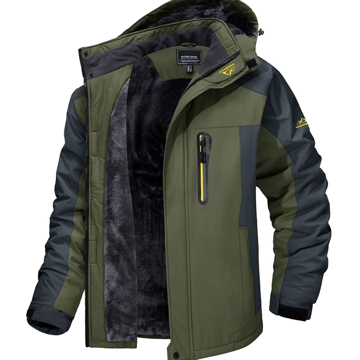 Men's Fleece-Lined Hooded Winter Jacket — Heavy Duty Shell 1