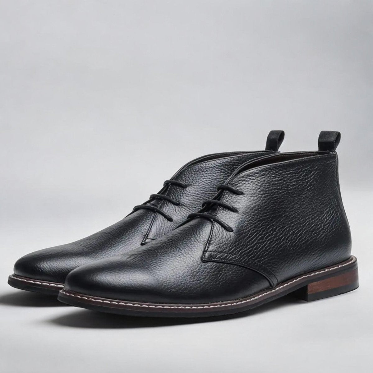 Men's Faux Leather Lace-Up Chukka Ankle Boots 2