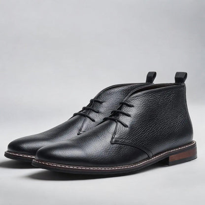 Men's Faux Leather Lace-Up Chukka Ankle Boots 2