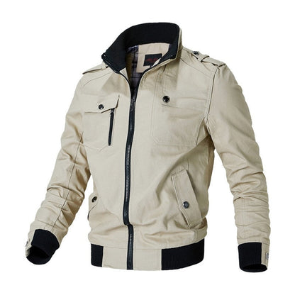 Men's Military Bomber Jacket — Zip-Up Ribbed Cuff Style 2
