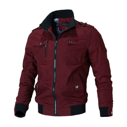 Men's Military Bomber Jacket — Zip-Up Ribbed Cuff Style 4