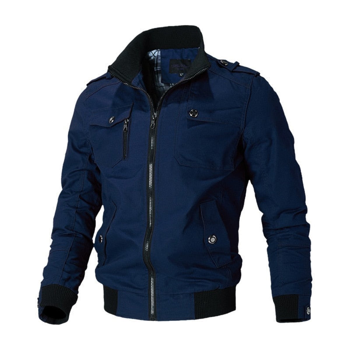 Men's Military Bomber Jacket — Zip-Up Ribbed Cuff Style 5
