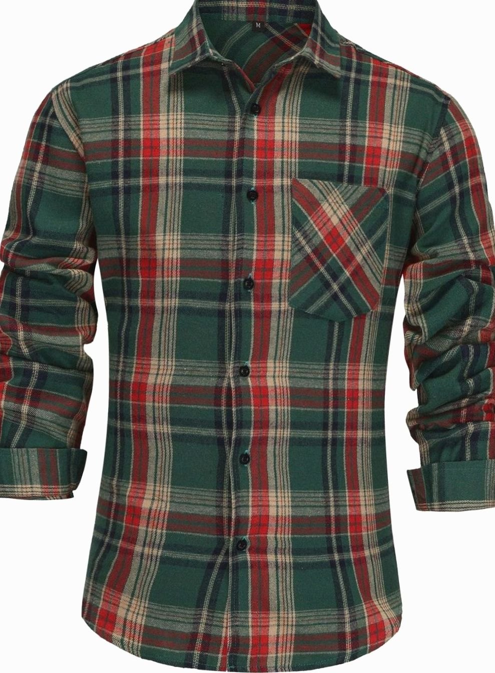 Men's Plaid Flannel Shirt — Regular Fit Long-Sleeve Button-Up 1