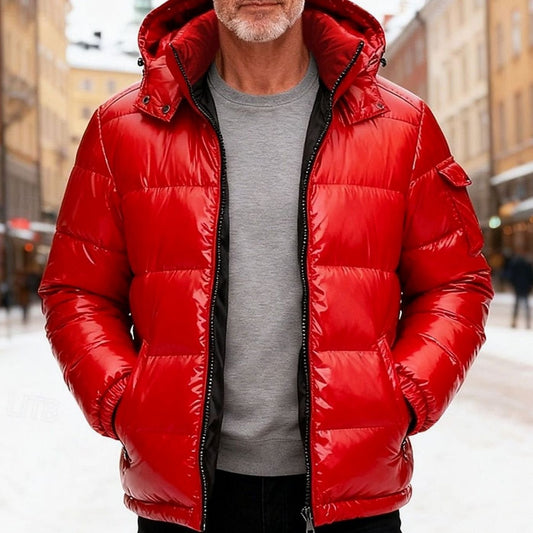 Men's Quilted Hooded Puffer Jacket — Insulated Winter Coat 1