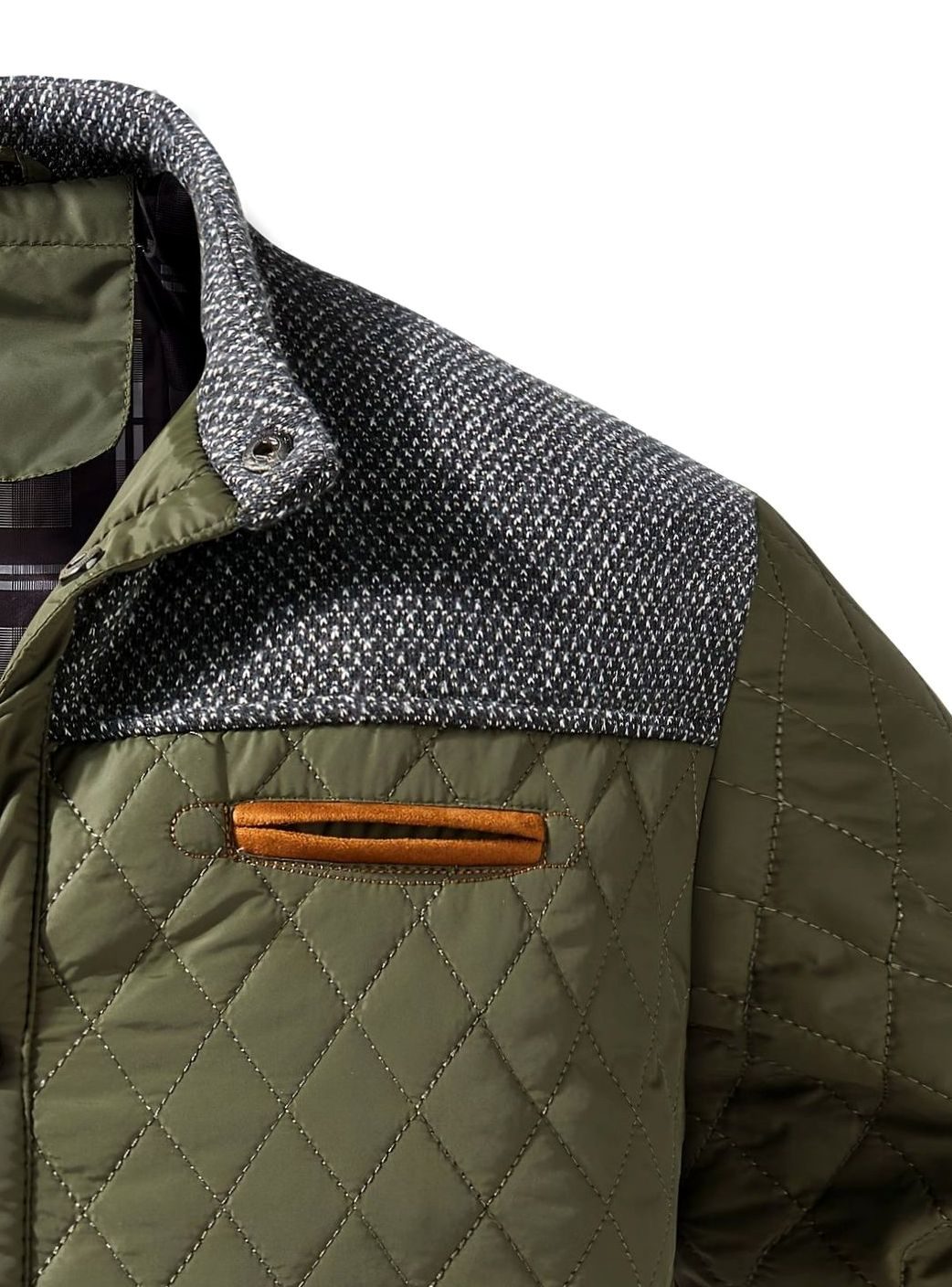 Men's Quilted Insulated Jacket — Two-Tone Stand Collar 4