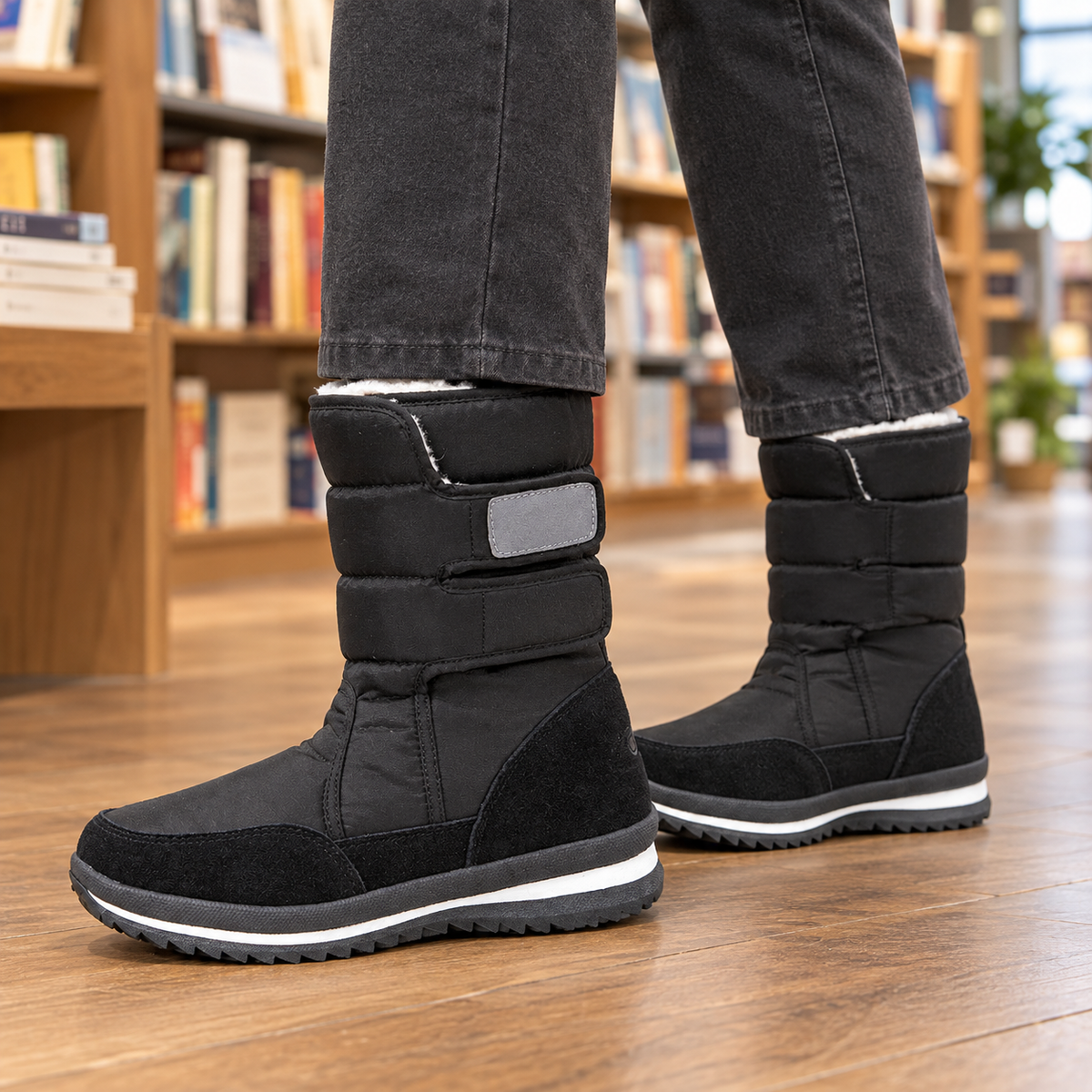 Quilted Winter Boots for Men with Wool Lining and Straps 1