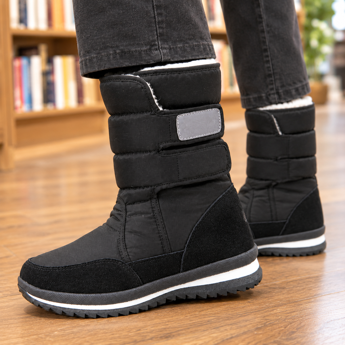 Quilted Winter Boots for Men with Wool Lining and Straps 2