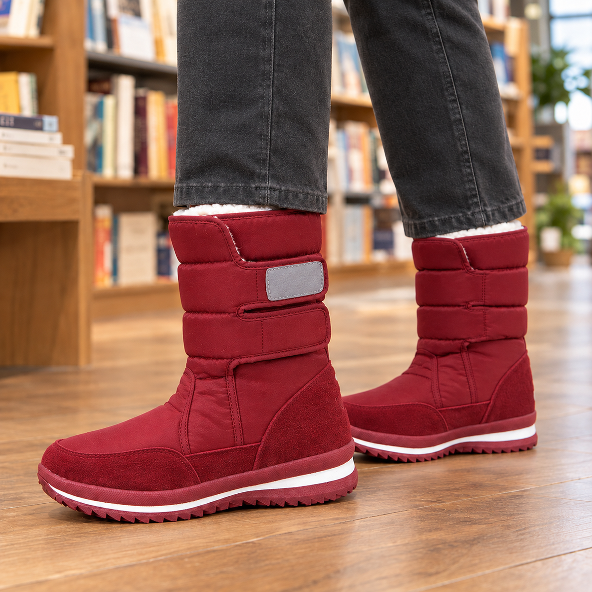 Quilted Winter Boots for Men with Wool Lining and Straps 6