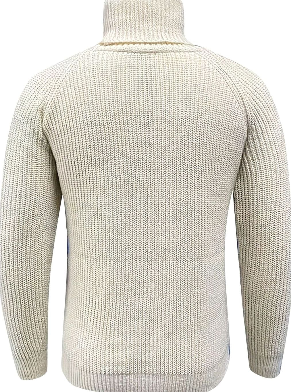 Men's Ribbed Knit Turtleneck Sweater — Regular Fit Pullover 3