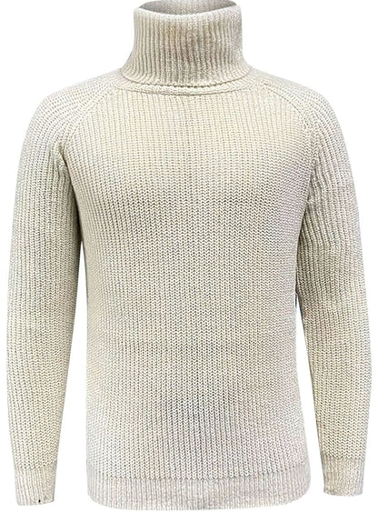 Men's Ribbed Knit Turtleneck Sweater — Regular Fit Pullover 5