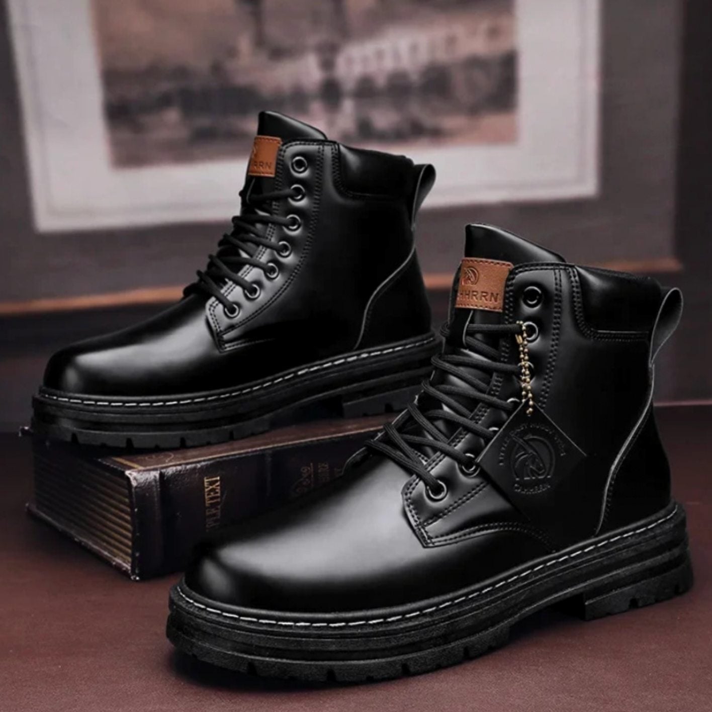 Men's Rugged Lace-Up Ankle Hiking Boots — Lugged Sole 2
