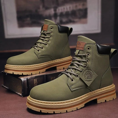 Men's Rugged Lace-Up Ankle Hiking Boots — Lugged Sole 5