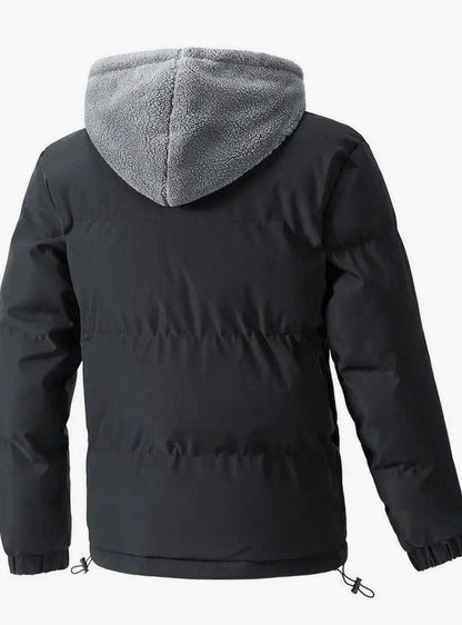Men's Sherpa-Lined Hooded Puffer Jacket — Full Zip Urban 3
