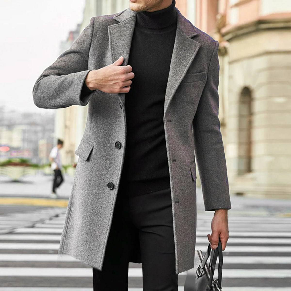 Men's Wool-Blend Overcoat | Tailored Fit Winter Coat 1