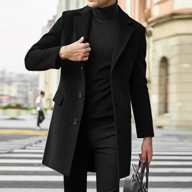Men's Wool-Blend Overcoat | Tailored Fit Winter Coat 3