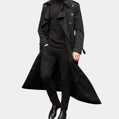 Men's Double-Breasted Long Trench Coat — Vintage Inspired 3