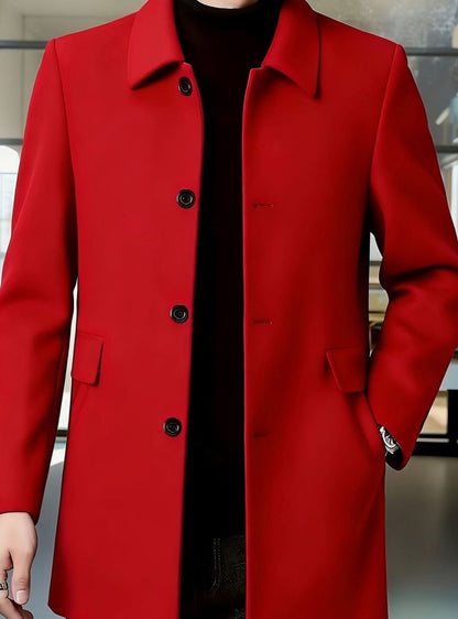 Men's Wool Single-Breasted Overcoat — Relaxed Layering Fit 21
