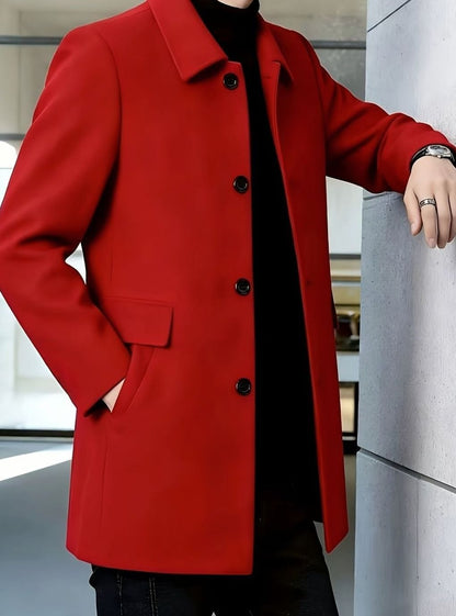Men's Wool Single-Breasted Overcoat — Relaxed Layering Fit 24