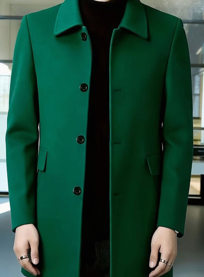 Men's Wool Single-Breasted Overcoat — Relaxed Layering Fit 28