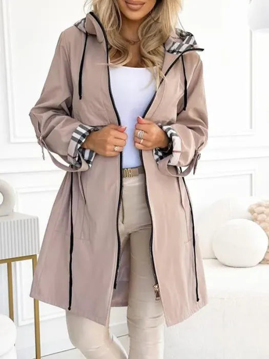 Women's Waterproof Windproof Zip Coat — Hooded Tailored Fit 2
